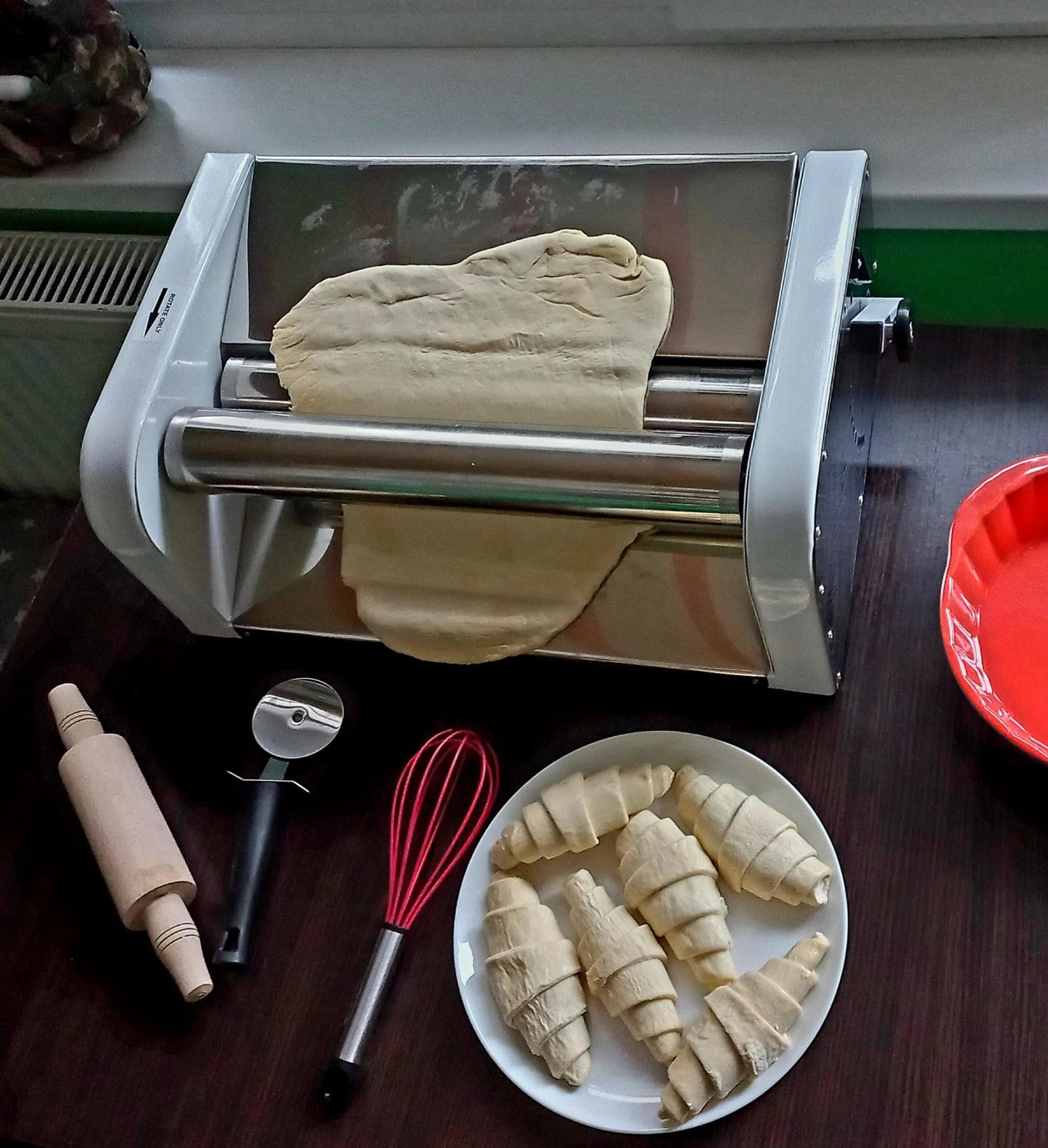 Small dough roller machine manual 15.7"(40cm) gift mother-grandma, pasty sheeter, kitchen appliances, pizza-pasta making, baking tools