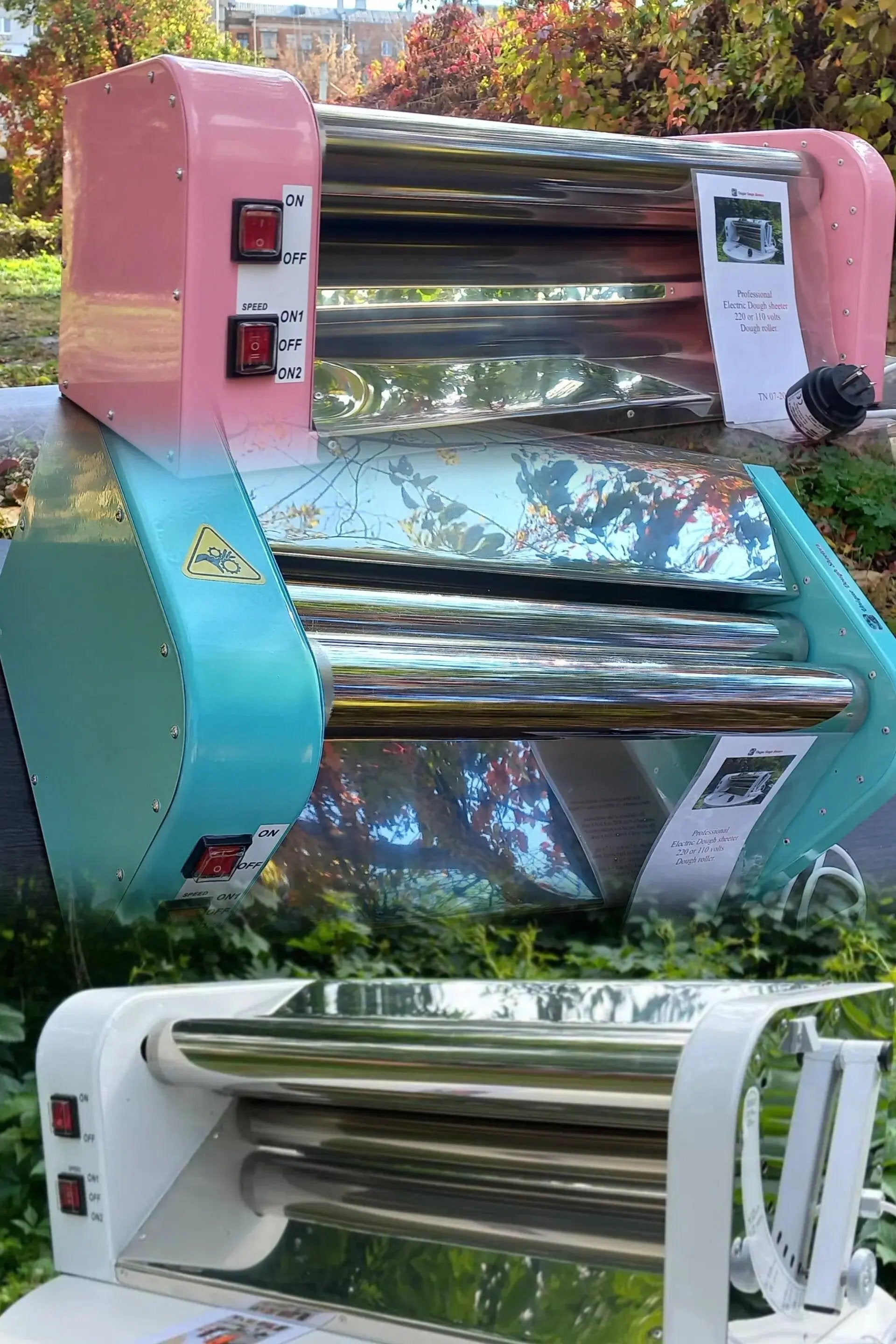 Professional electric dough sheeter machine 19,7 inch (50cm) 220 or 110 volt, stainless steel, pasta pizza roller machine for bakery & pastry UniqueDoughSheeters